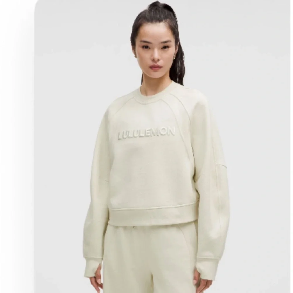 ❗️SOLD❗️Lululemon Scuba Oversized Pullover Wordmark in Bone 🆕 - Picture 9 of 9